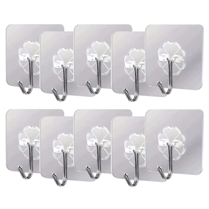 Set 10 Carlige cu adeziv